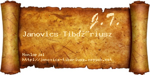 Janovics Tibériusz névjegykártya